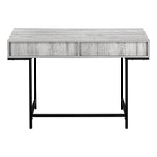 Load image into Gallery viewer, 47" Gray and Black Wood and Metal H-Shape Computer Desk With Two Drawers
