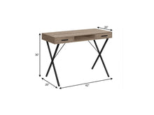 Load image into Gallery viewer, 42" Taupe and Black Computer Desk With Two Drawers
