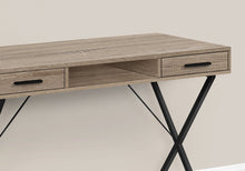 Load image into Gallery viewer, 42" Taupe and Black Computer Desk With Two Drawers
