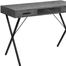 Load image into Gallery viewer, 42" Gray and Black Wood and Metal x-Shape Computer Desk With Two Drawers
