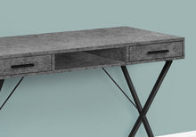 Load image into Gallery viewer, 42" Gray and Black Wood and Metal x-Shape Computer Desk With Two Drawers
