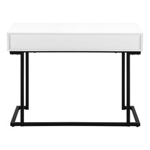 Load image into Gallery viewer, 42" White and Black Wood and Metal Sled Computer Desk
