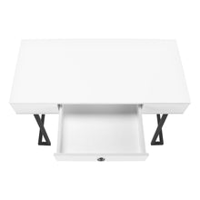 Load image into Gallery viewer, 42" White and Black Wood and Metal Sled Computer Desk
