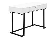 Load image into Gallery viewer, 42" White and Black Wood and Metal Sled Computer Desk
