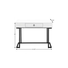 Load image into Gallery viewer, 42" White and Black Wood and Metal Sled Computer Desk
