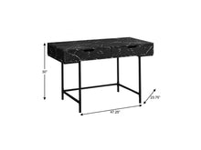 Load image into Gallery viewer, 47" Black and White Wood and Metal H-Shape Computer Desk With Two Drawers
