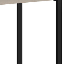 Load image into Gallery viewer, 47" Taupe and Black Wood and Metal Sled Computer Desk With Three Drawers
