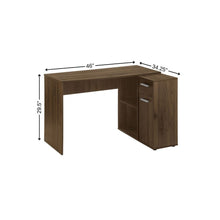 Load image into Gallery viewer, 46" Brown Wood L Shape Computer Desk
