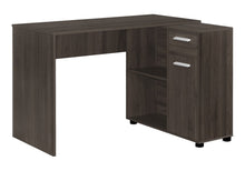 Load image into Gallery viewer, 46" Brown Wood L Shape Computer Desk
