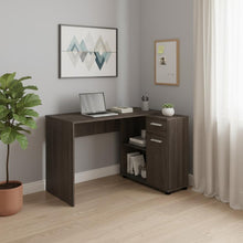 Load image into Gallery viewer, 46" Brown Wood L Shape Computer Desk

