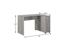 Load image into Gallery viewer, 46" Gray Wood L Shape Computer Desk
