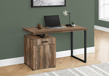 Load image into Gallery viewer, 47" Brown and Black Wood and Metal Sled Computer Desk
