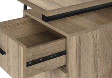 Load image into Gallery viewer, 47" Taupe and Black Wood and Metal Sled Computer Desk
