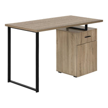Load image into Gallery viewer, 47" Taupe and Black Wood and Metal Sled Computer Desk
