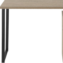 Load image into Gallery viewer, 47" Taupe and Black Wood and Metal Sled Computer Desk
