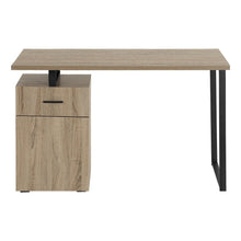 Load image into Gallery viewer, 47" Taupe and Black Wood and Metal Sled Computer Desk
