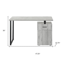 Load image into Gallery viewer, 47" Gray and Black Wood and Metal Sled Computer Desk
