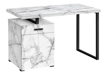 Load image into Gallery viewer, 47" White and Black Wood and Metal Sled Computer Desk
