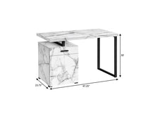 Load image into Gallery viewer, 47" White and Black Wood and Metal Sled Computer Desk
