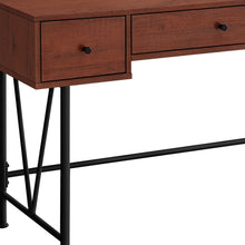 Load image into Gallery viewer, 47" Brown and Black Computer Desk With Three Drawers

