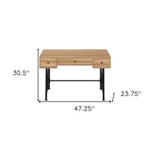 Load image into Gallery viewer, 47" Brown and Black Computer Desk With Three Drawers
