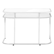Load image into Gallery viewer, 47" White and Silver Wood and Metal Sled Computer Desk

