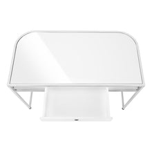 Load image into Gallery viewer, 47" White and Silver Wood and Metal Sled Computer Desk
