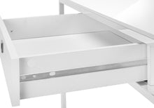 Load image into Gallery viewer, 47" White and Silver Wood and Metal Sled Computer Desk
