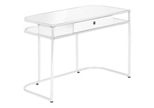 Load image into Gallery viewer, 47" White and Silver Wood and Metal Sled Computer Desk
