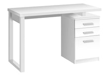 Load image into Gallery viewer, 47" White Computer Desk With Three Drawers
