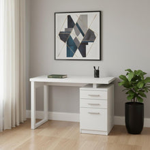 Load image into Gallery viewer, 47" White Computer Desk With Three Drawers
