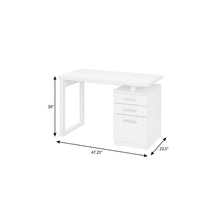 Load image into Gallery viewer, 47" White Computer Desk With Three Drawers

