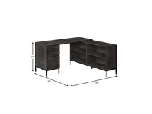 Load image into Gallery viewer, 60" Gray and Black L Shape Computer Desk With Three Drawers
