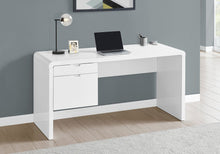 Load image into Gallery viewer, 60" White Computer Desk With Two Drawers
