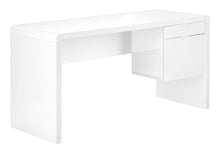 Load image into Gallery viewer, 60" White Computer Desk With Two Drawers

