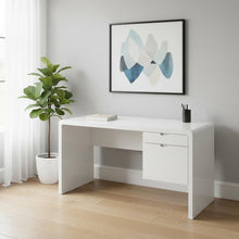 Load image into Gallery viewer, 60" White Computer Desk With Two Drawers
