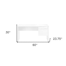Load image into Gallery viewer, 60" White Computer Desk With Two Drawers
