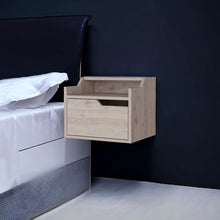 Load image into Gallery viewer, 13" One Drawer Faux Wood Floating Nightstand - Gray
