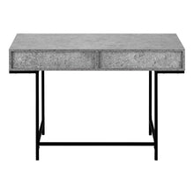 Load image into Gallery viewer, 47" Gray and Black Wood and Metal H-Shape Computer Desk With Two Drawers
