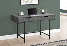 Load image into Gallery viewer, 47" Gray and Black Wood and Metal H-Shape Computer Desk With Two Drawers
