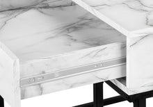 Load image into Gallery viewer, 47" White and Black Wood and Metal H-Shape Computer Desk With Two Drawers
