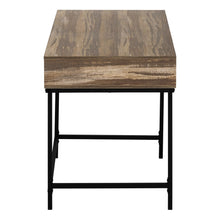 Load image into Gallery viewer, 47" Brown and Black Wood and Metal H-Shape Computer Desk With Two Drawers
