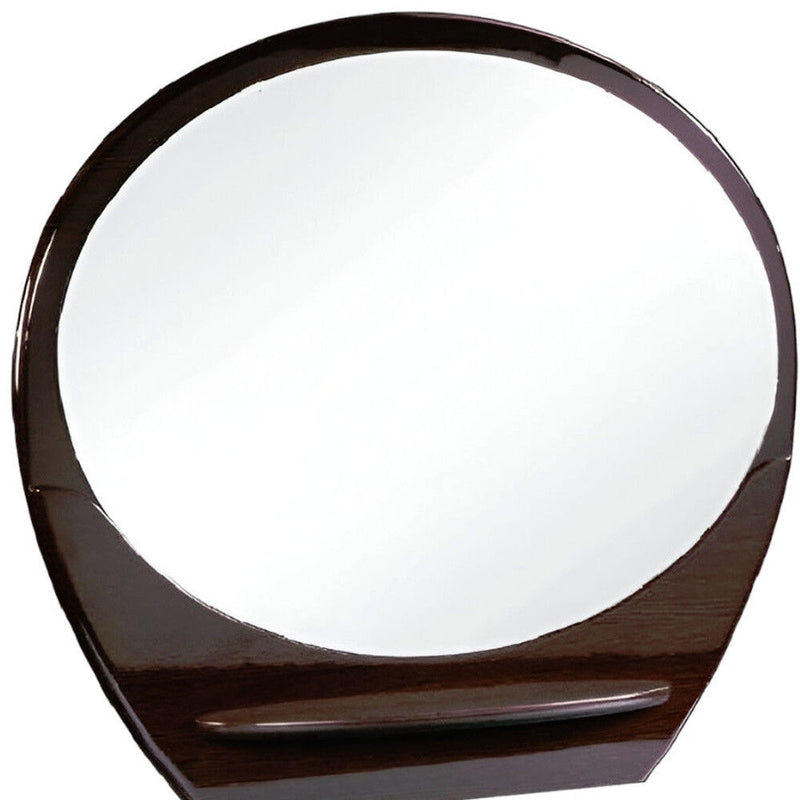 39" Oval Framed Mounted Dresser Mirror - Brown