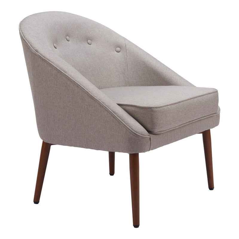 Fabric Tufted Barrel Chair - Gray And Brown
