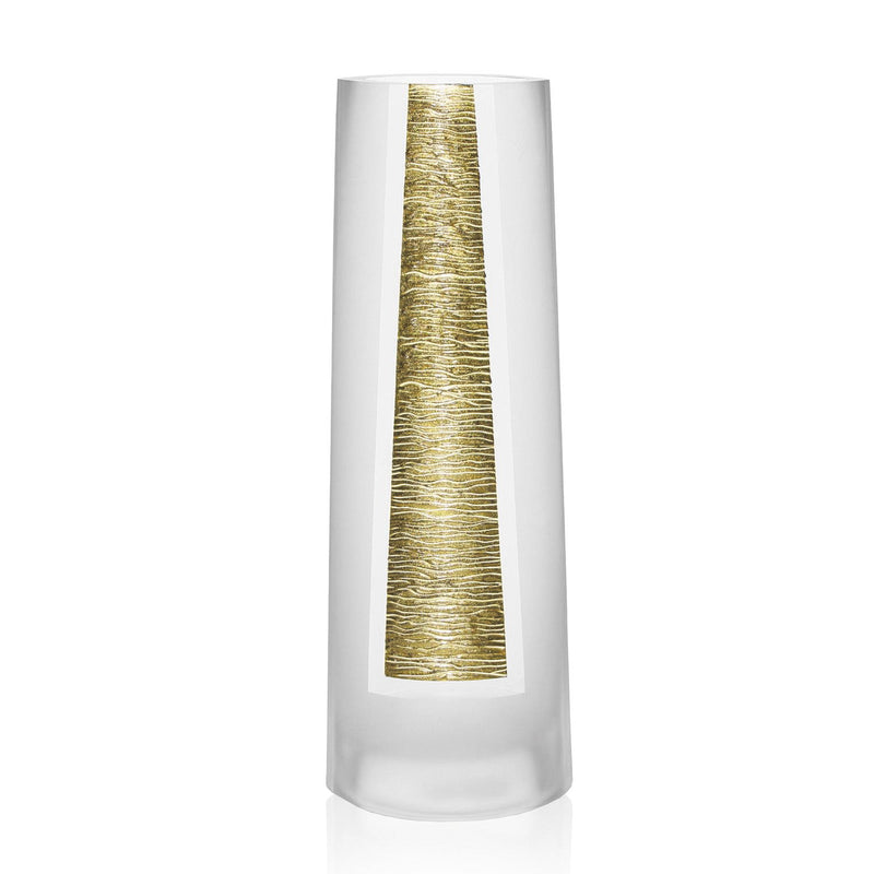 Cylinder Free Table Vase - Clear / Gold