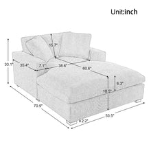 Load image into Gallery viewer, Oversized Chaise, Lounge Chair Classic Design, Soft Fabric, Durable Frame With Solid Wood Legs

