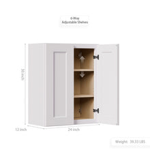 Load image into Gallery viewer, Shaker Wall Cabinet With Soft-Close Doors, Adjustable Shelves
