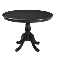 Load image into Gallery viewer, 42" Rounded Solid Manufactured Wood And Solid Wood Pedestal Base Dining Table - Black
