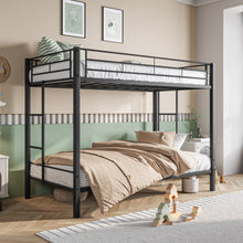 Load image into Gallery viewer, Metal Bunk Bed Twin Over Twin, Heavy Duty Twin Bunk Beds with shelf and Slatted Support No Box Spring Needed Black
