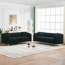 Load image into Gallery viewer, Oversized Sofa, 3 And 3 Seater, Tufted Couch For Living Room - Black
